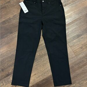 NEW CRZ YOGA Women's Stretch Pants 5-Pocket Straight Leg Trousers Black size 28